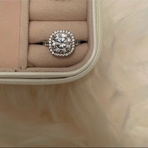 3.5 Ct. Round cut lab diamond halo engagement ring